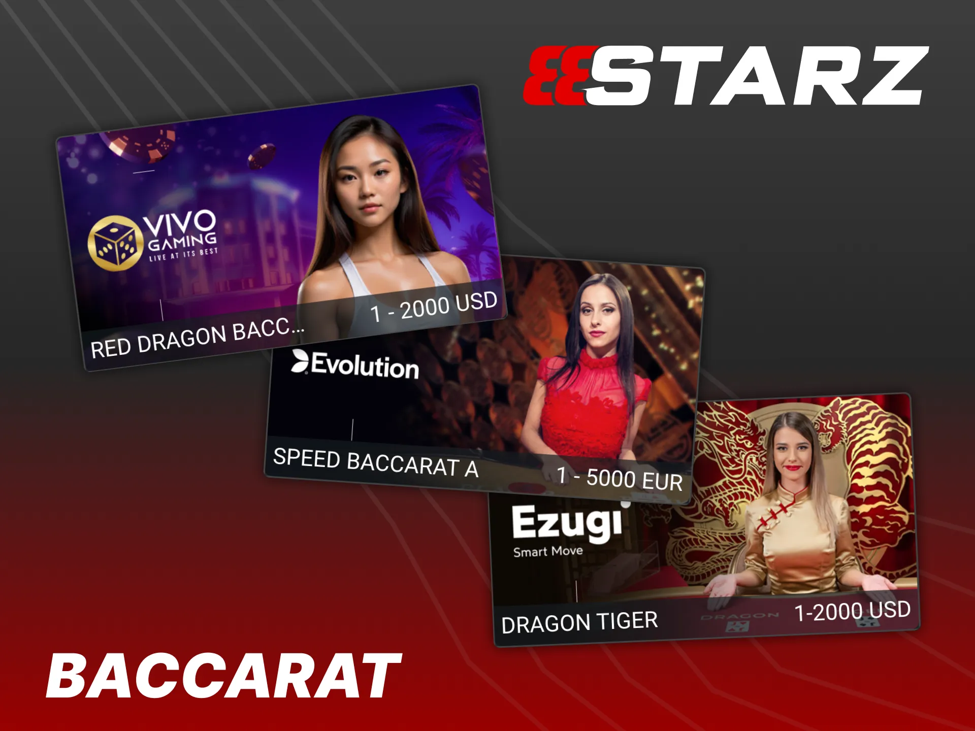 Spróbuj zagrać w gry Baccarat na platformie kasynowej 888Starz.