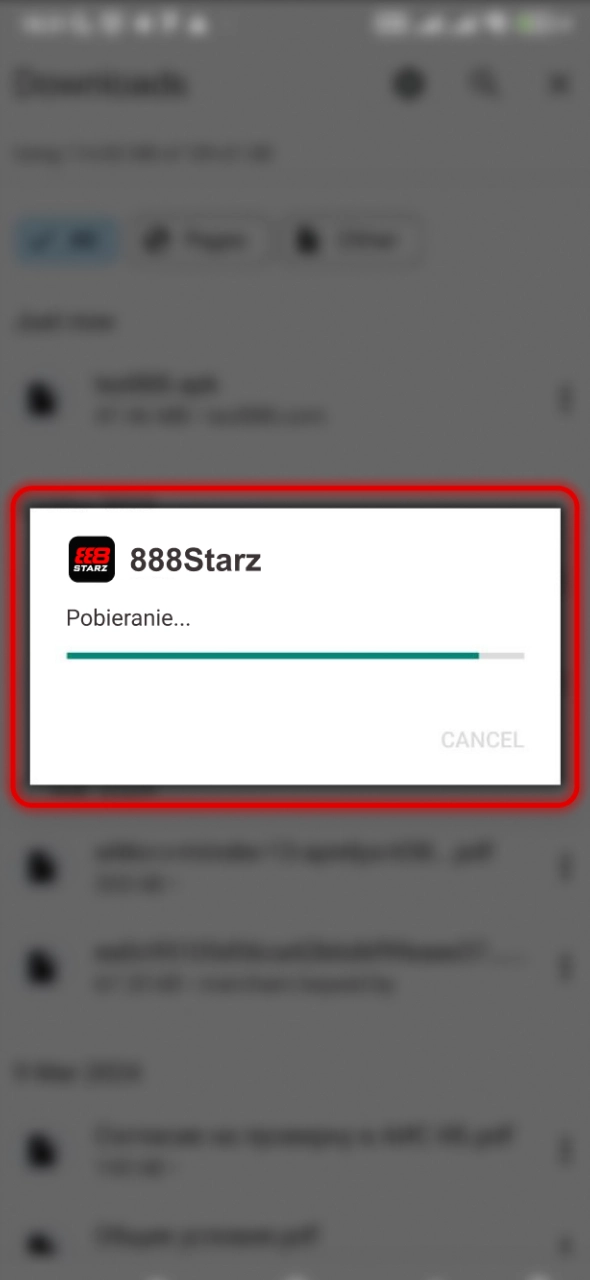 Poczekaj na pobranie aplikacji 888Starz.
