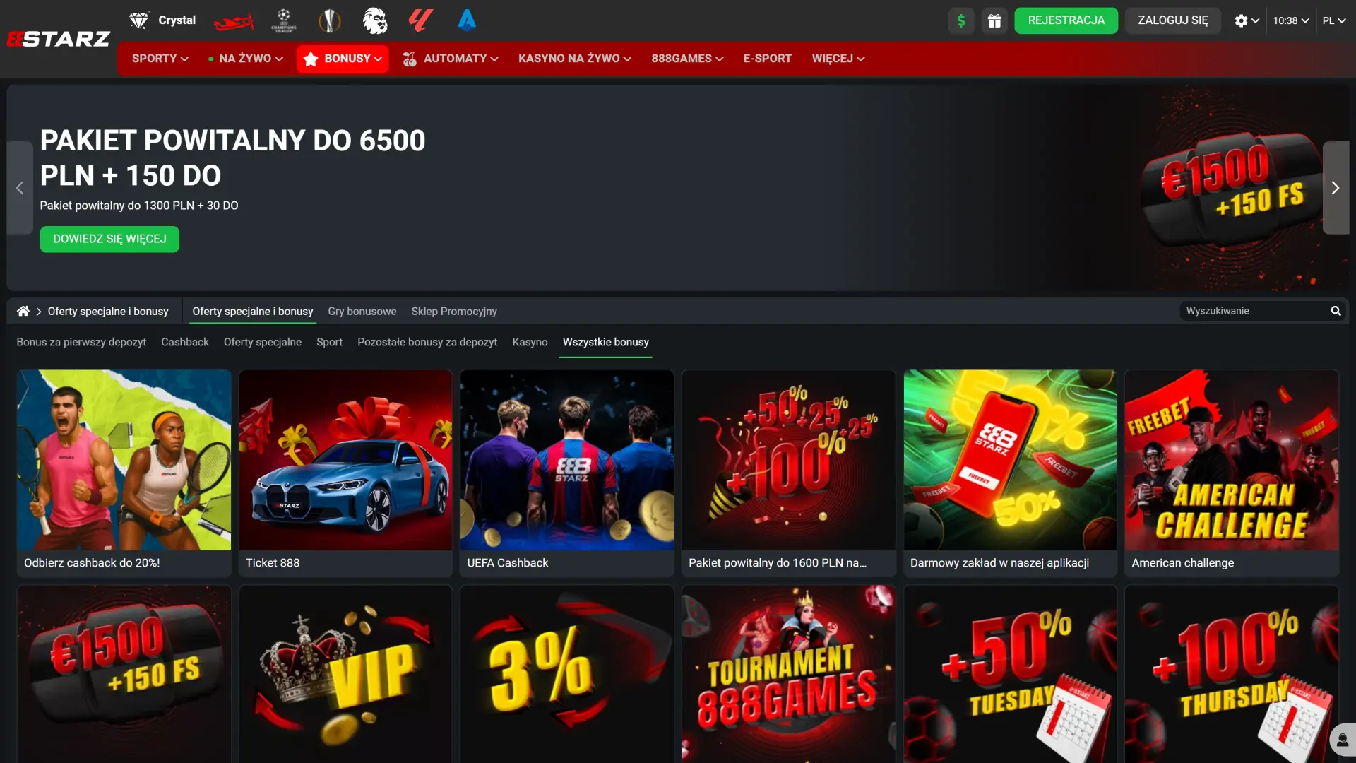 Skorzystaj z hojnych bonusów i promocji w 888Starz.