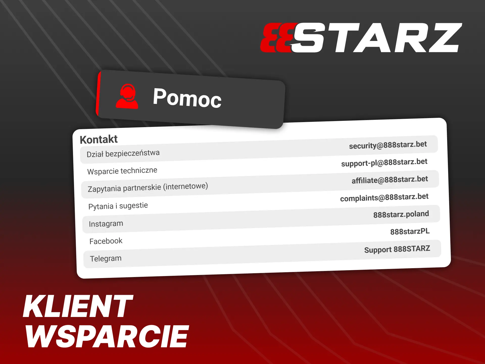 Możesz skontaktować się ze wsparciem 888Starz za pośrednictwem różnych kanałów.