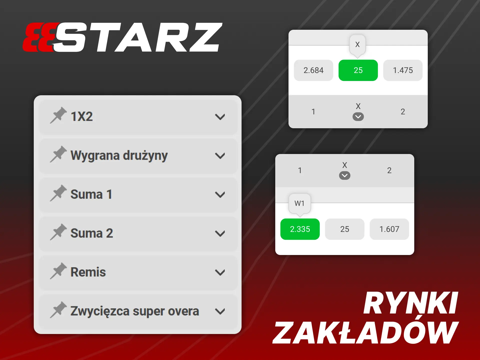 888Starz oferuje opcje zakładów na krykieta zarówno przedmeczowe, jak i na żywo.