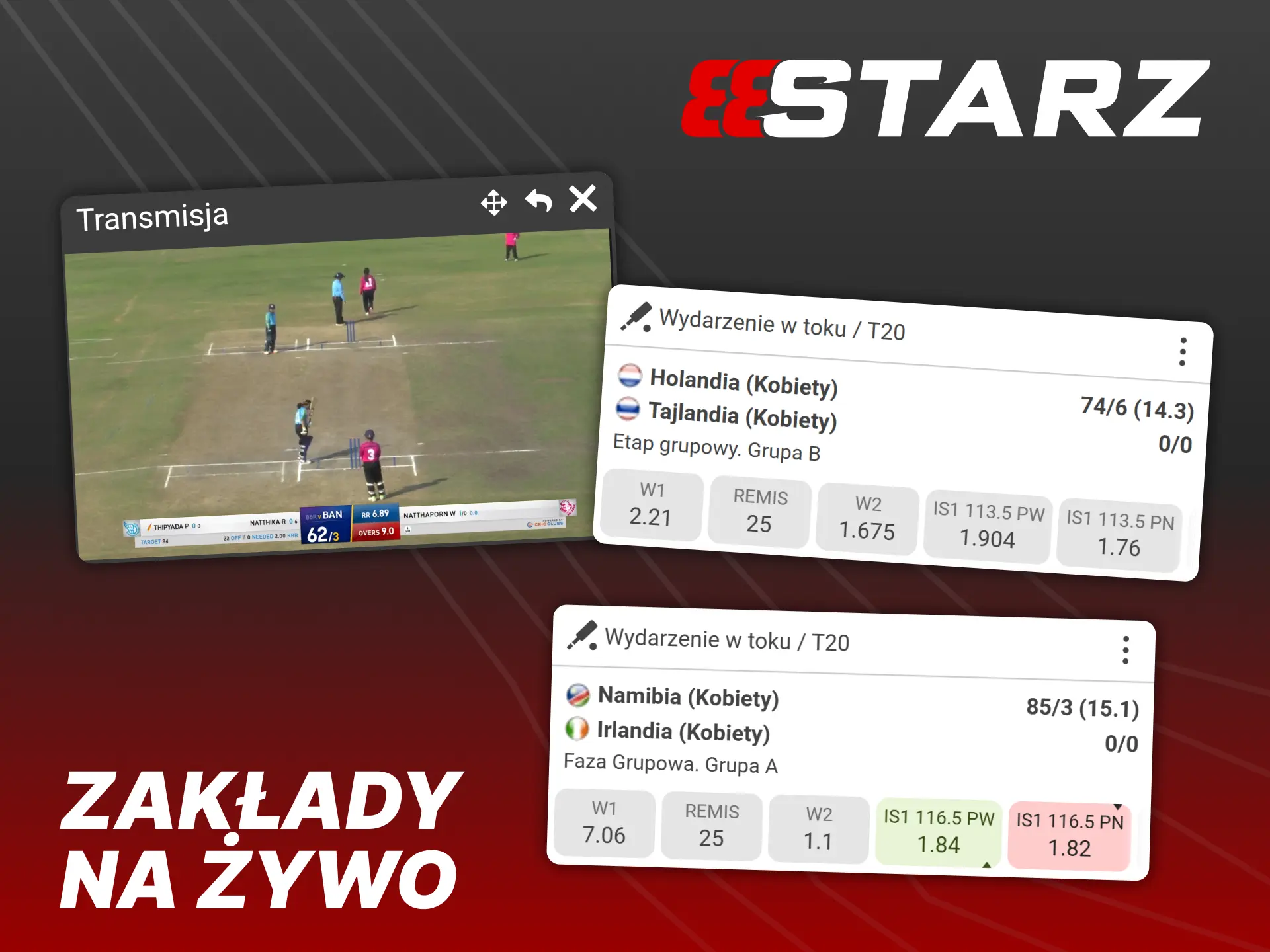 Stawiaj zakłady na krykieta w czasie rzeczywistym na platformie 888Starz.
