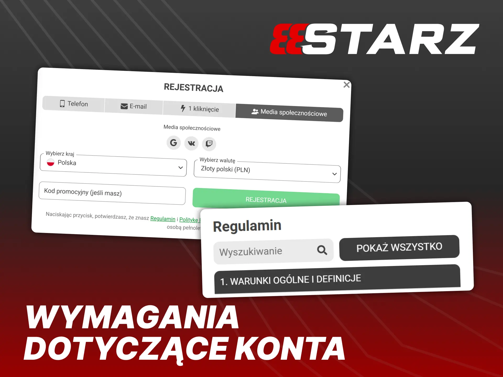 Spełnij kilka warunków, aby ukończyć rejestrację w 888Starz.