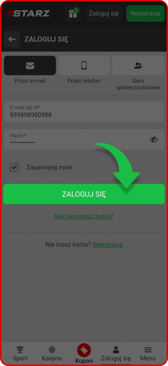 Potwierdź proces i zacznij grać na platformie 888Starz.